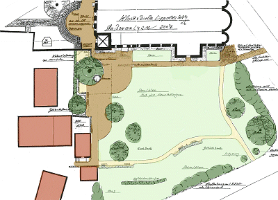 Plan und Grundriss des Kirchgartens