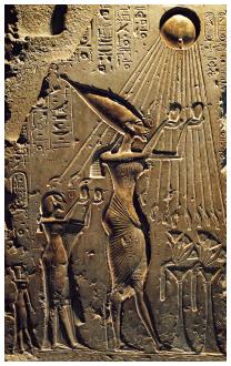 Pharao Echnaton und Nofretete - Relief aus Armana